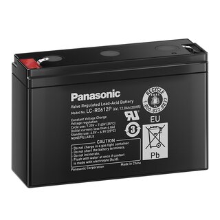 PANASONIC LC-R0612P 6V 12Ah AGM Versorgerbatterie --> Alternative: 8000198 AIR-PB 6-12