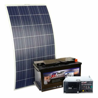 AIRBATT solar power trailer charging set with SunFox charging controller, backup battery and solar panel AIRBATT FS1500Ks