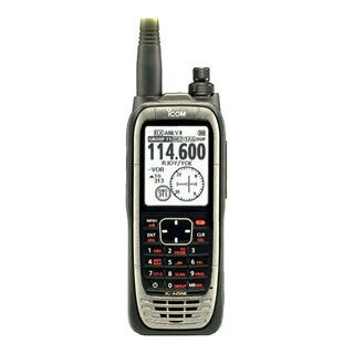 ICOM IC-A25NE VHF handheld radio (NAV & COM channels) with GPS receiver and Bluetooth