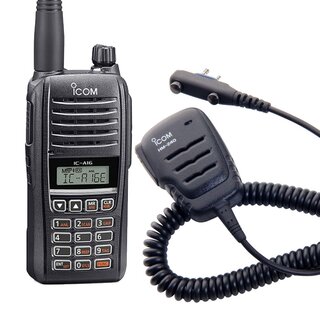 ICOM IC-A16E Bundle consisting of handheld radio IC-A16E 8,33/25kHz VHF (COM) + HM-240 loudspeaker microphone